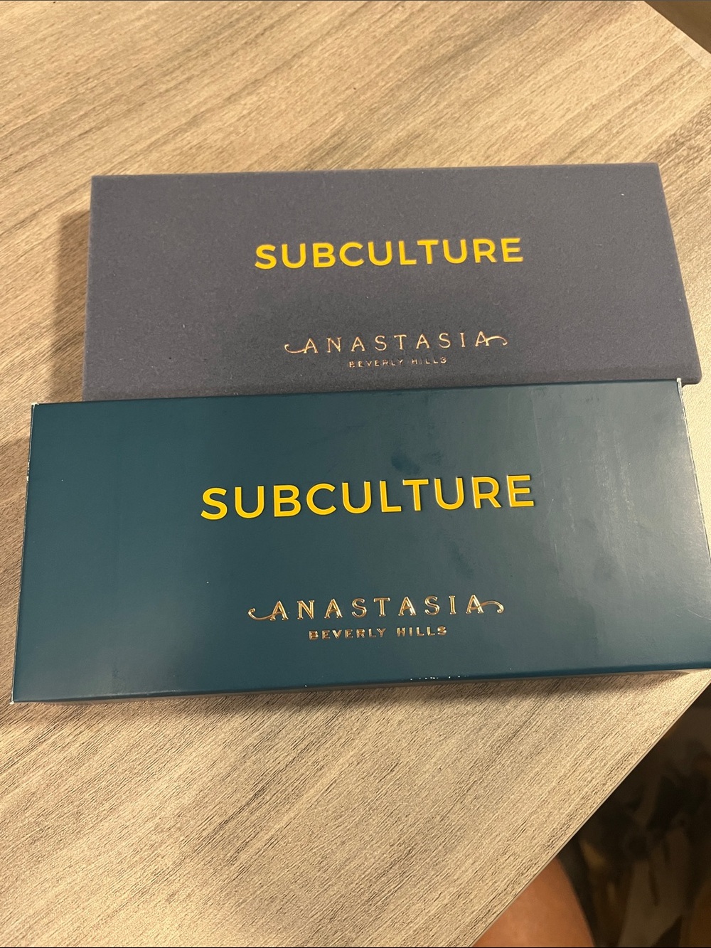 Anastasia Subculture Palette Duo — Teal & Navy with Yellow Logo